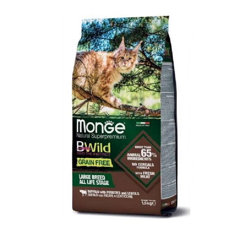 MONGE BWild hrana za mačke bizon bez žitarica 1.5kg