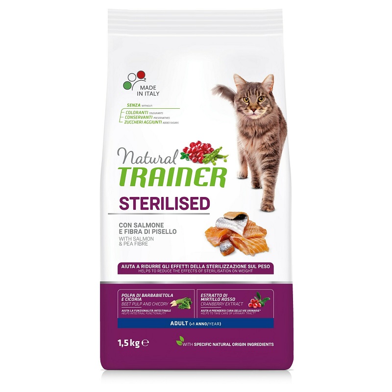 Natural TRAINER hrana za odrasle sterilisane mačke losos 1.5kg