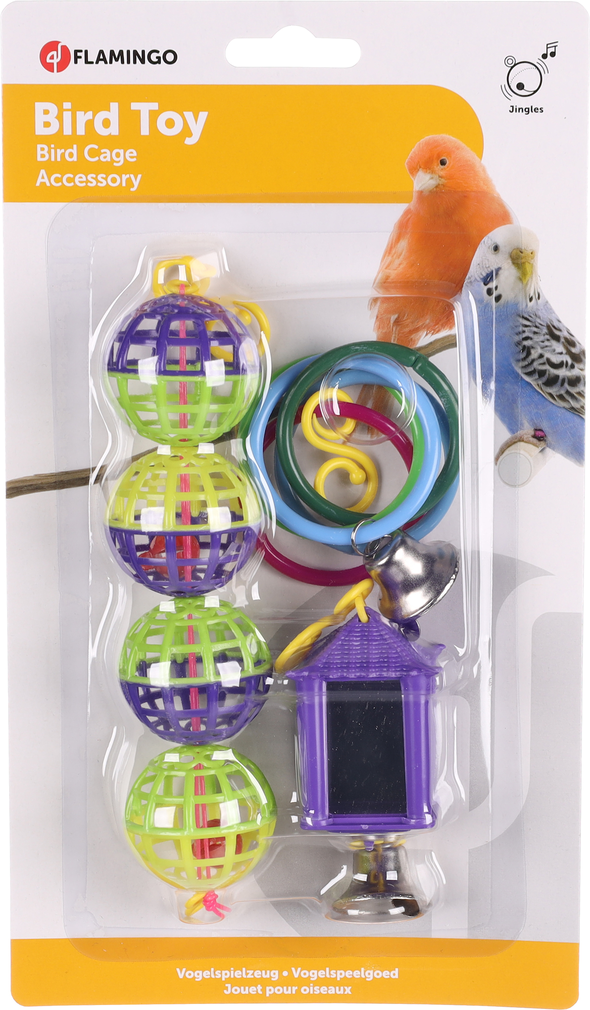 Flamingo igračka 3u1 za ptice 